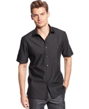 Alfani Red Slim Fit Ottowa Horizontal Stripe Shirt