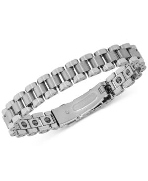 Men's Watch Clasp Link Bracelet In Tungsten