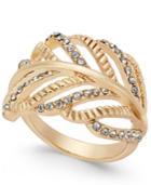 Inc International Concepts Gold-tone Crystal Leaf Ring, Only At Macy's