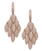 Pave Rose By Effy Pave Diamond Leaf Drop Earrings (1-3/4 Ct. T.w.) In 14k Rose Gold