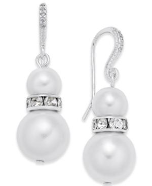 Charter Club Pave And Imitation Pearl Drop Earrings, Only At Macy's