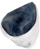 Robert Lee Morris Soho Silver-tone Blue Stone Sculptural Ring