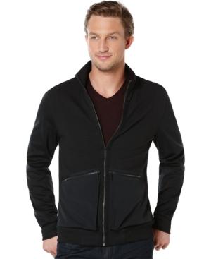 Perry Ellis Mixed Media Jacket