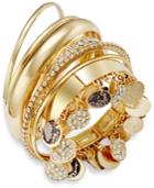 Thalia Sodi Faux-snakeskin Pave Disc Bangle Bracelet