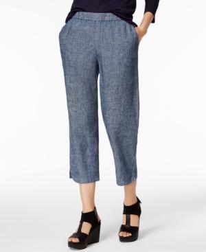 Eileen Fisher Hemp-organic Cotton Chambray Cropped Pants