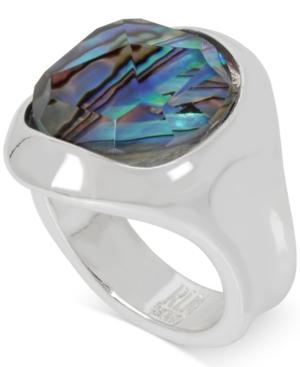 Robert Lee Morris Soho Silver-tone Imitation Abalone Statement Ring