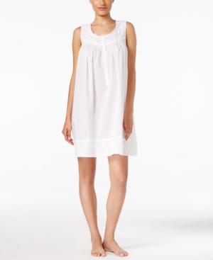 Eileen West Embroidered-trim Short Nightgown
