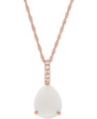 Opal (1-1/3 Ct. T.w.) & Diamond Accent 18 Pendant Necklace In 14k Rose Gold
