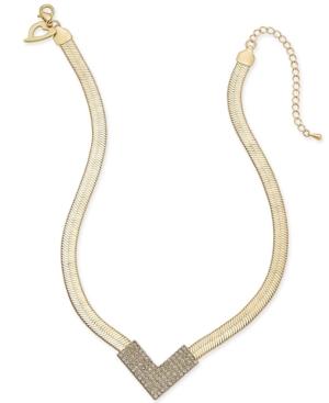 Thalia Sodi Gold-tone Pave Crystal V Collar Necklace, Only At Macy's
