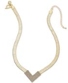 Thalia Sodi Gold-tone Pave Crystal V Collar Necklace, Only At Macy's