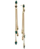 Rachel Rachel Roy Gold-tone Multi-stone Multi-row Linear Drop Earrings