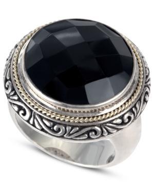 Balissima By Effy Onyx Circle Ring (12-9/10 Ct. T.w.) In Sterling Silver And 18k Gold