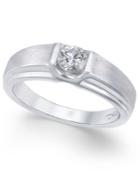X3 Certified Diamond Men's Band (1/2 Ct. T.w.) In 18k White Gold, Only At Macy's
