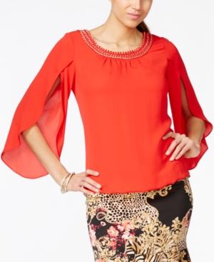 Thalia Sodi Embellished Angel-sleeve Top, Only At Macy's