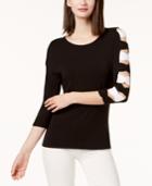 Inc International Concepts Bow-sleeve Top, Created For Macy's