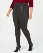 I.n.c. Plus Size Zip Menswear Leggings, Created For Macy's