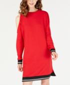 Material Girl Juniors' Cold-shoulder Sweatshirt Dress, Created For Macy's