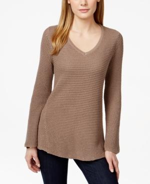 Style & Co. Waffle Knit High-low Sweater, Only At Macy's