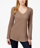 Style & Co. Waffle Knit High-low Sweater, Only At Macy's