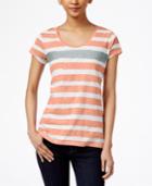 Style & Co. Short-sleeve Striped Tee, Only At Macy's