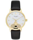 Kate Spade New York Women's Metro Black Leather Strap Watch 34mm Ksw1082