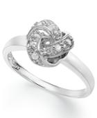 Diamond Love Knot Ring In Sterling Silver (1/10 Ct. T.w.)