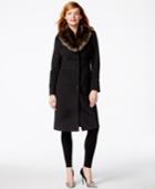 Jones New York Faux-fur-collar Maxi Walker Coat