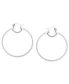 Sis By Simone I Smith Platinum Over Sterling Silver Earrings, Extra-large Woven-cut Hoop Earrings