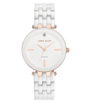Anne Klein Women's White Ceramic Bracelet Watch 34mm