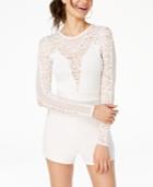 Material Girl Juniors' Illusion Lace Romper, Created For Macy's