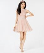 City Studios Juniors' Embellished Glitter Lace & Tulle Dress
