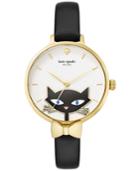 Kate Spade New York Women's Metro Black Leather Strap Watch 34mm Ksw1150