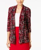 Kasper Glen-plaid-print Open-front Jacket