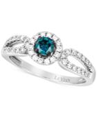 Le Vian White And Blue Diamond Ring (1/2 Ct. T.w.) In 14k White Gold
