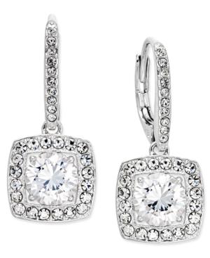 Danori Silver-tone Crystal Square Drop Earrings, Only At Macy's