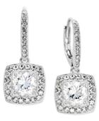 Danori Silver-tone Crystal Square Drop Earrings, Only At Macy's