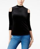 Guess Erika Velvet Cold-shoulder Top