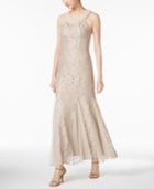 R & M Richards Embellished Lace Gown