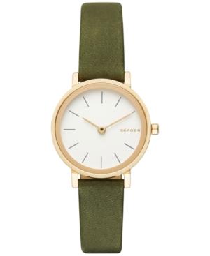 Skagen Women's Hald Green Leather Strap Watch 26mm Skw2495
