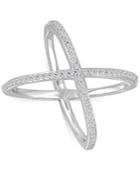 Diamond X Ring (1/3 Ct. T.w.) In Sterling Silver