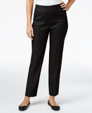 Alfred Dunner Pinstriped Pull-on Pants
