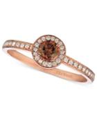 Le Vian Chocolate And White Diamond Circle (3/8 Ct. T.w.) In 14k Rose Gold