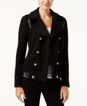 Inc International Concepts Faux-leather-trim Military Jacket, Only At Macy's