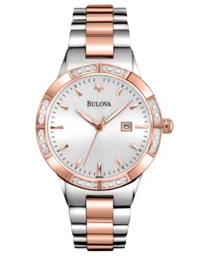 Bulova Watch, Women's Diamond Accent Two-tone Stainless Steel Bracelet 32mm 98r169
