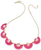 Kate Spade New York Gold-tone Cat's Eye Stone Pink Enamel Necklace