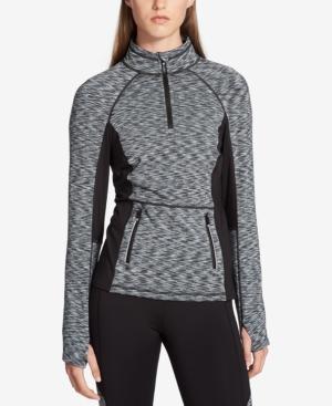 Calvin Klein Performance Coloblocked Space-dyed Quarter-zip Top