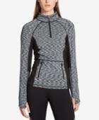 Calvin Klein Performance Coloblocked Space-dyed Quarter-zip Top