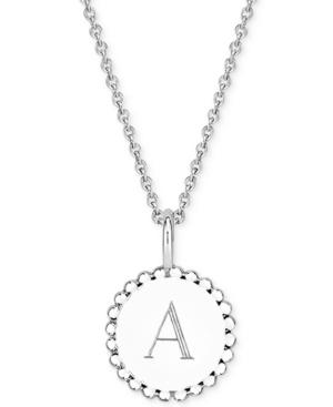 Sarah Chloe Initial Medallion Pendant Necklace In Sterling Silver, 16 + 2 Extender