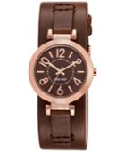 Nine West Women's Brown Leather Strap Watch 32mm Nw/1866bnrg