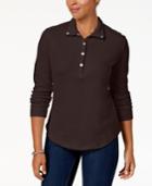 Karen Scott Snap-front Polo Shirt, Created For Macy's